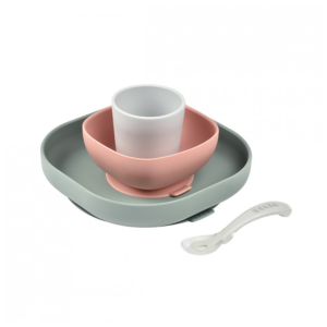 Coffret repas silicone avec ventouse eucalyptus