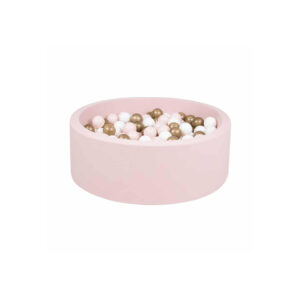 Piscine à balles – Balles rose – gold et blanc