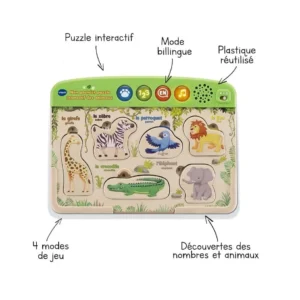 Vtech Mon premier puzzle interactif des animaux Bilingue 18m+