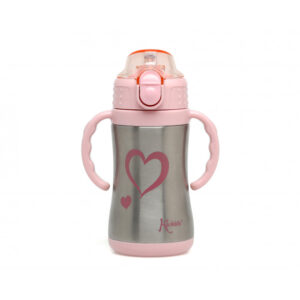 BOUTEILLE THERMIQUE D'ENTRAÎNEMENT 280ML ACIER INOXYDABLE ROSE KIOKIDS