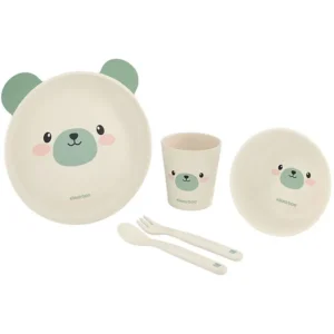 Set repas 6 pièces en bambou bear mint