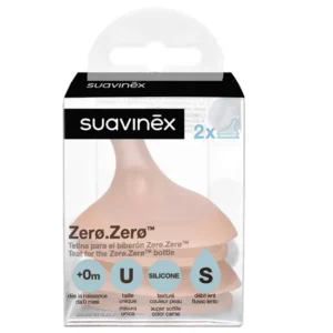 Suavinex Lot de 2 Tétines pour Biberon Zéro Zéro – Débit Lent