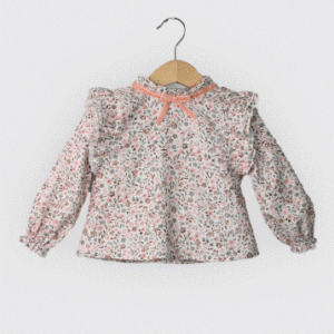 Chemise 100% coton avec volant sur l’épaule-Noory