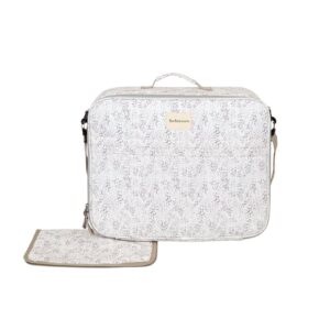 Valise + matelas à langer Imprimé Lin Blanc Bimbidreams