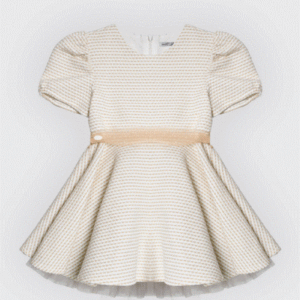 Robe de cérémonie en piqué beige-Noory